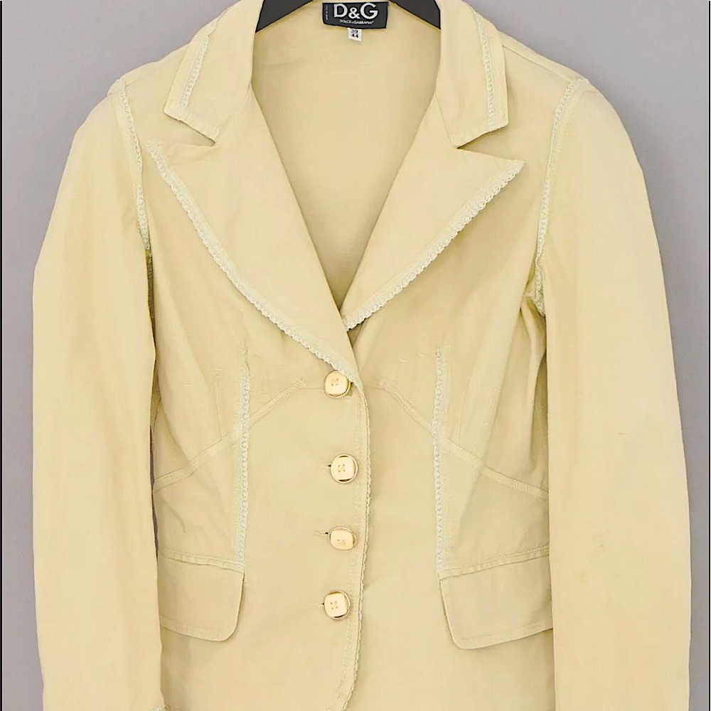 Authentic Dolce & Gabbana Light Cotton & Lace Women’s Blazer/Jacket